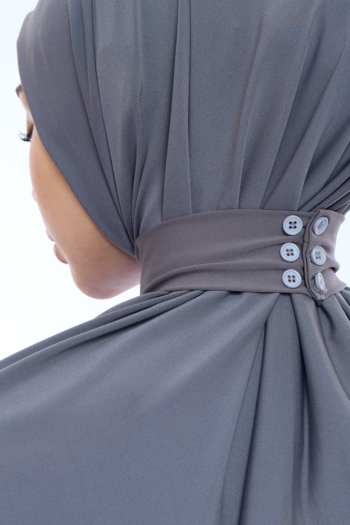 Instant Hijab Premium II Charcoal Blue - Image 4