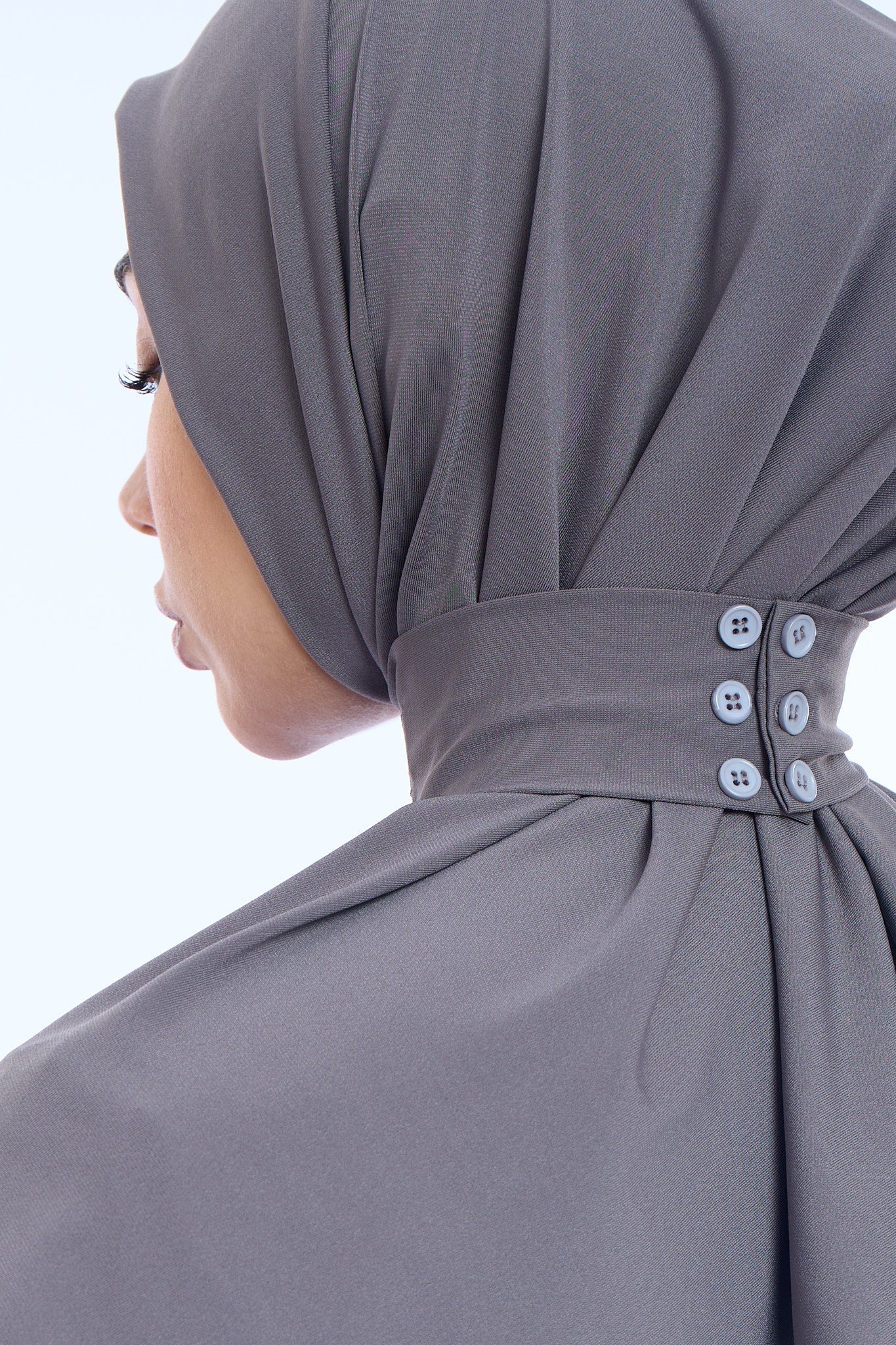 Instant Hijab Premium II Charcoal Grey - Image 4