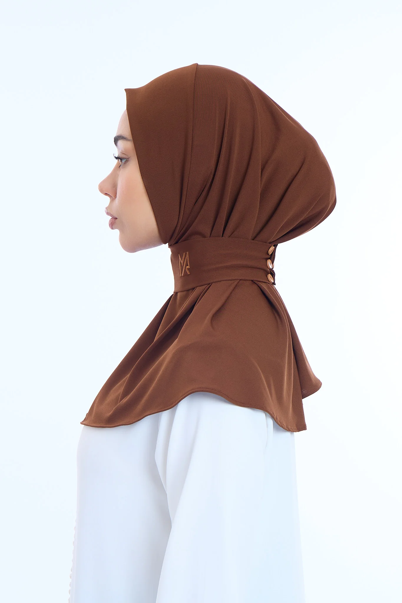 Instant Hijab Premium II Dark Chocolate - Image 2