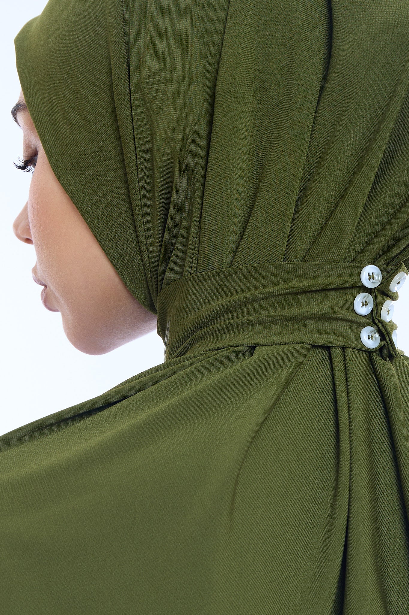 Instant Hijab Premium II Dark Olive - Image 3