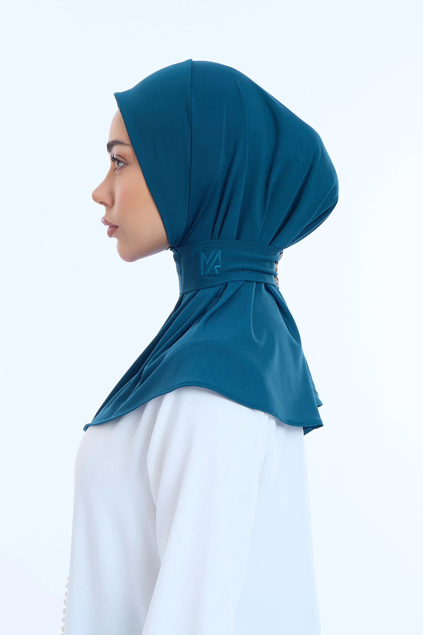 Instant Hijab Premium II Dark Teal Blue - Image 3