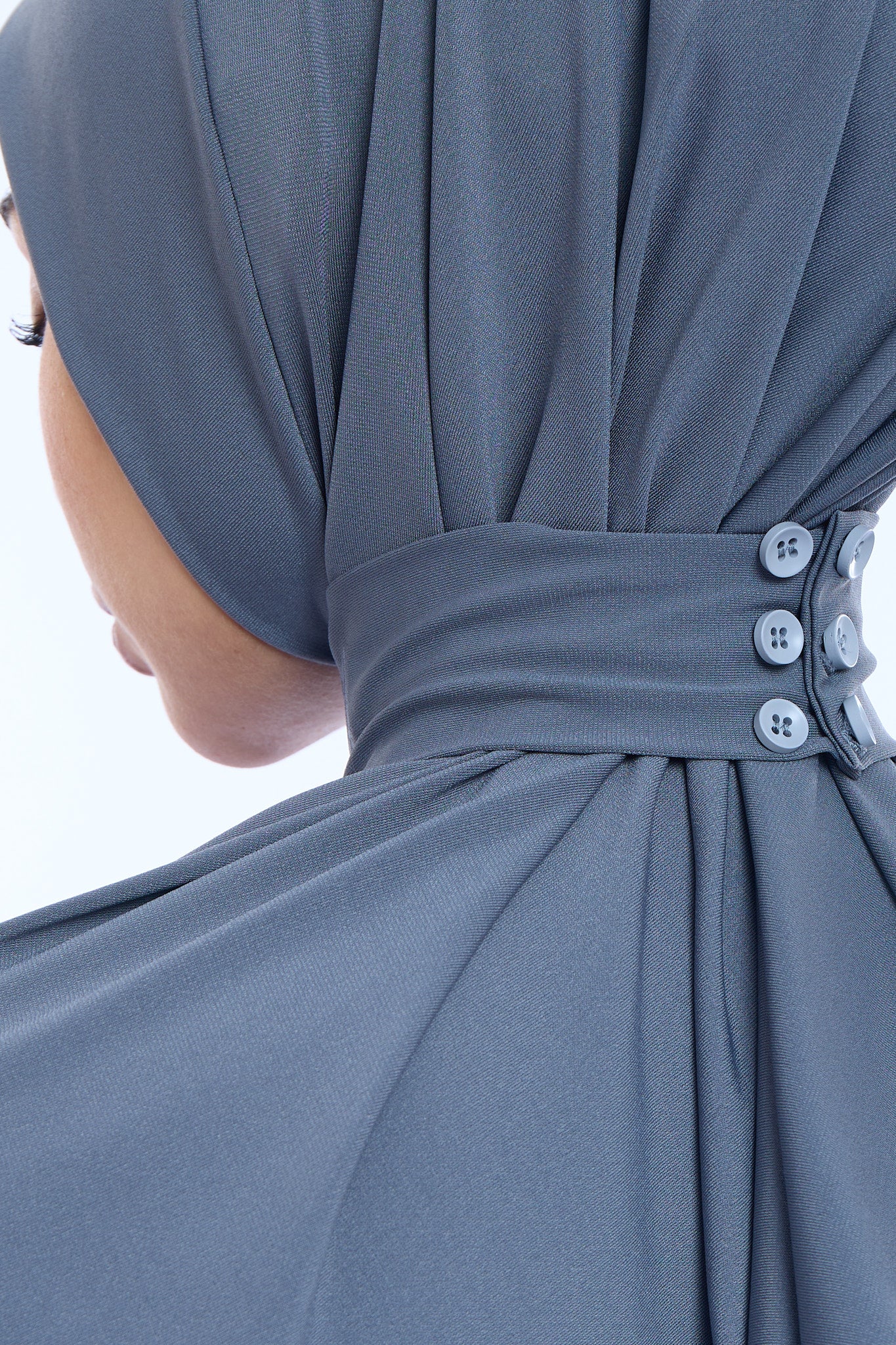 Instant Hijab Premium II  Deep Slate Blue - Image 4
