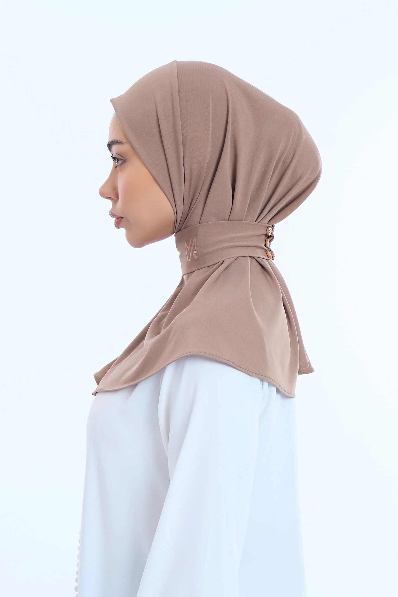Instant Hijab Premium II Mocha Brown - Image 3