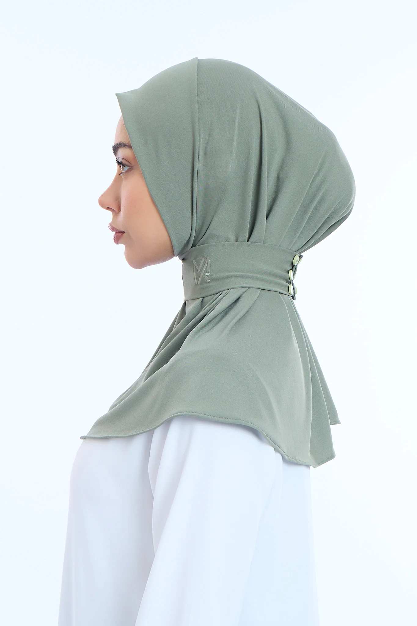 Instant Hijab Premium II Moss Green - Image 3