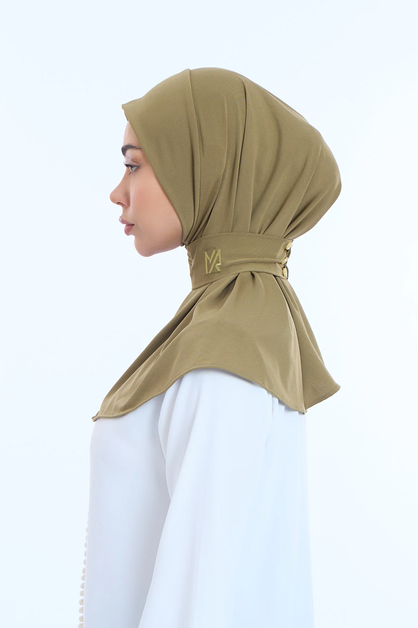 Instant Hijab Premium II Olive Brown - Image 3