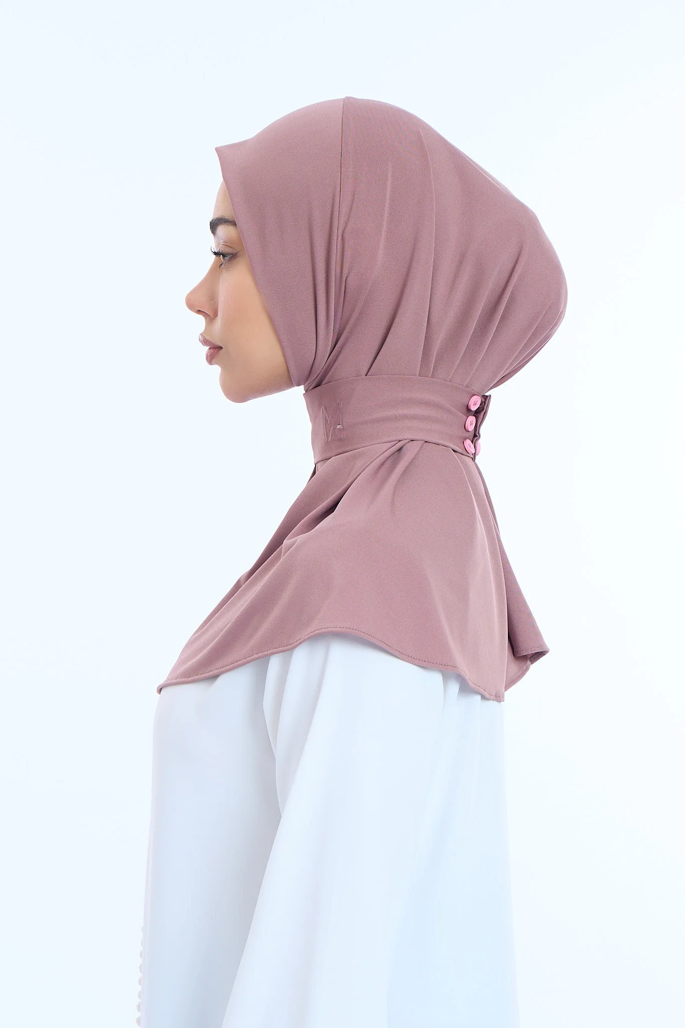 Instant Hijab Premium II Plum Brown - Image 3