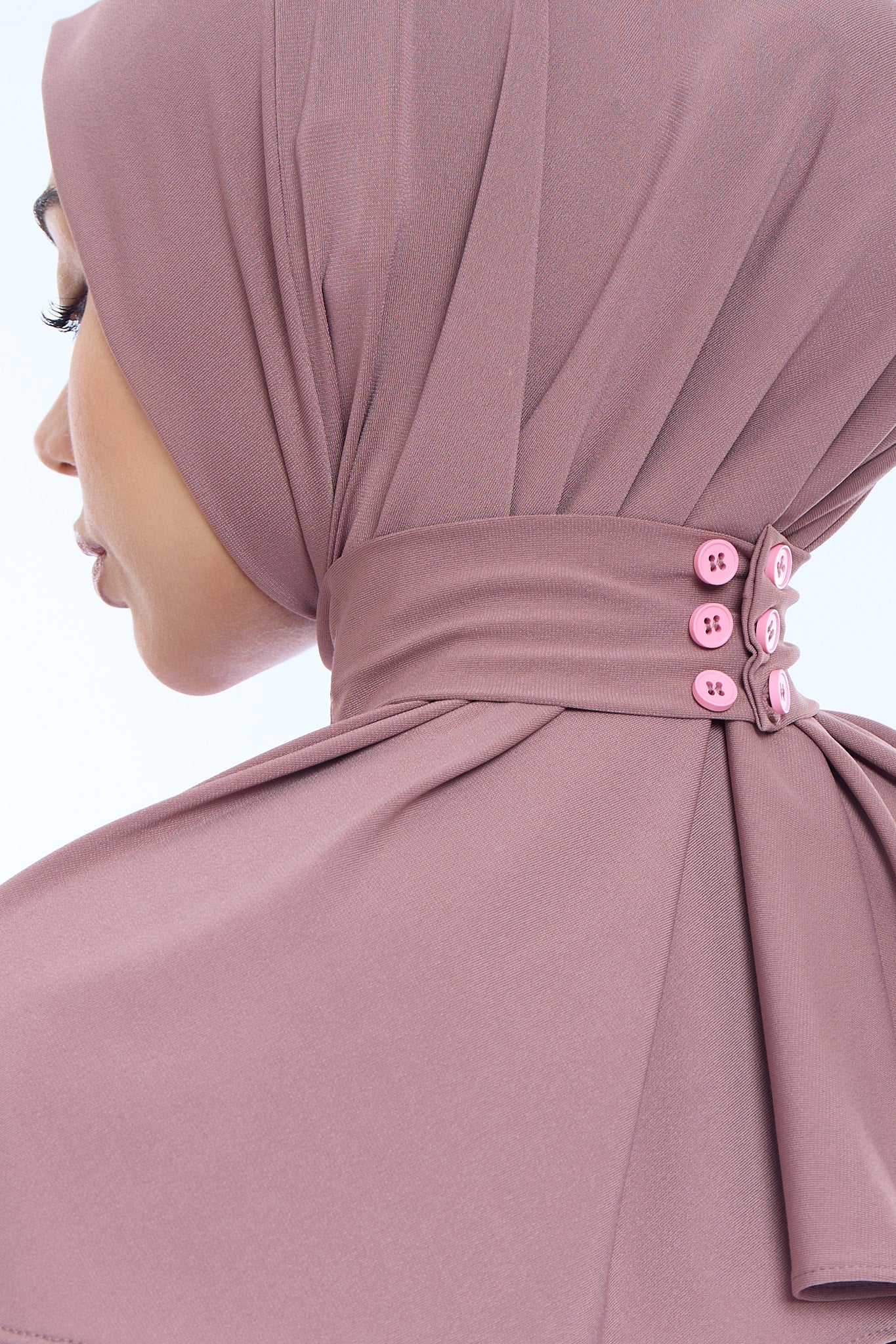Instant Hijab Premium II Plum Brown - Image 4