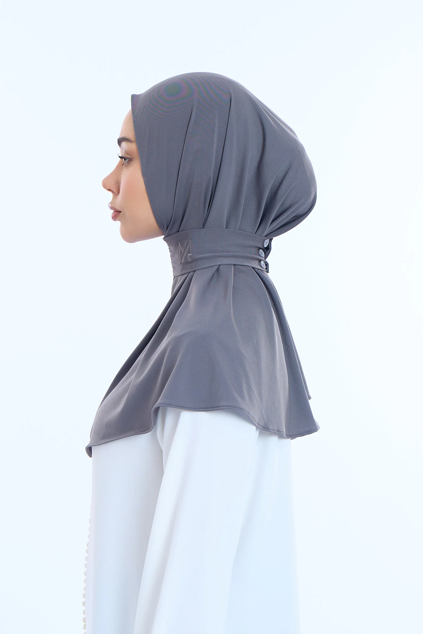 Instant Hijab Premium I Charcoal Blue - Image 3