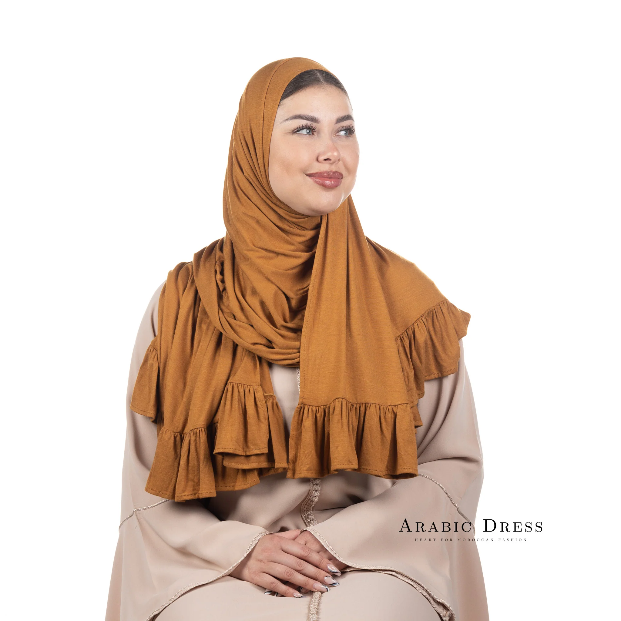 Jersey Hijab Luna Orchre Orange - Image 2