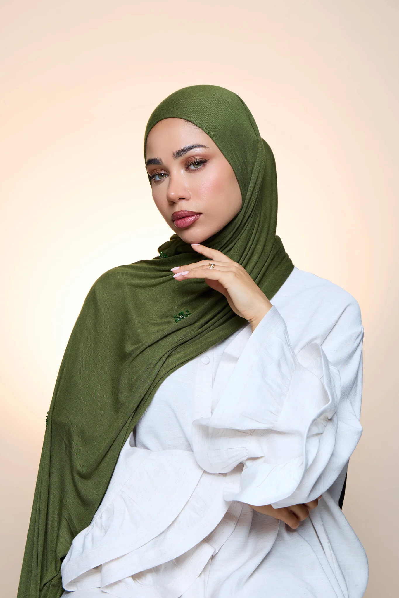 Jersey Hijab Zaya Forest Green - Image 3
