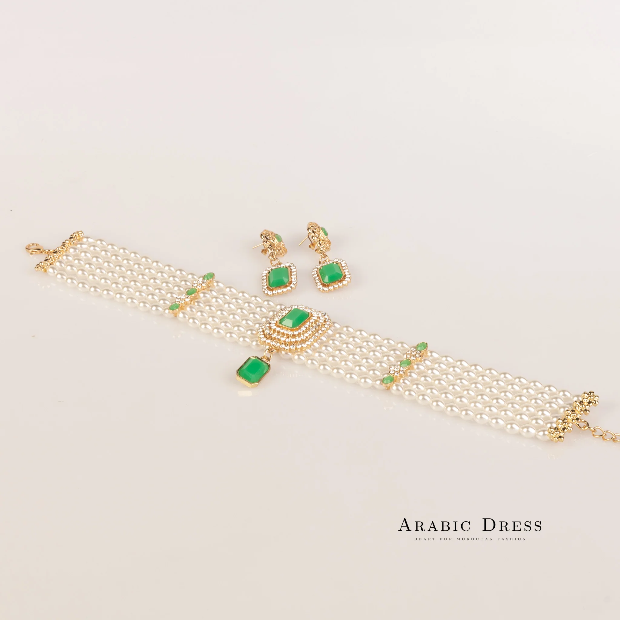 Mimi pearl  green necklace set - Image 3