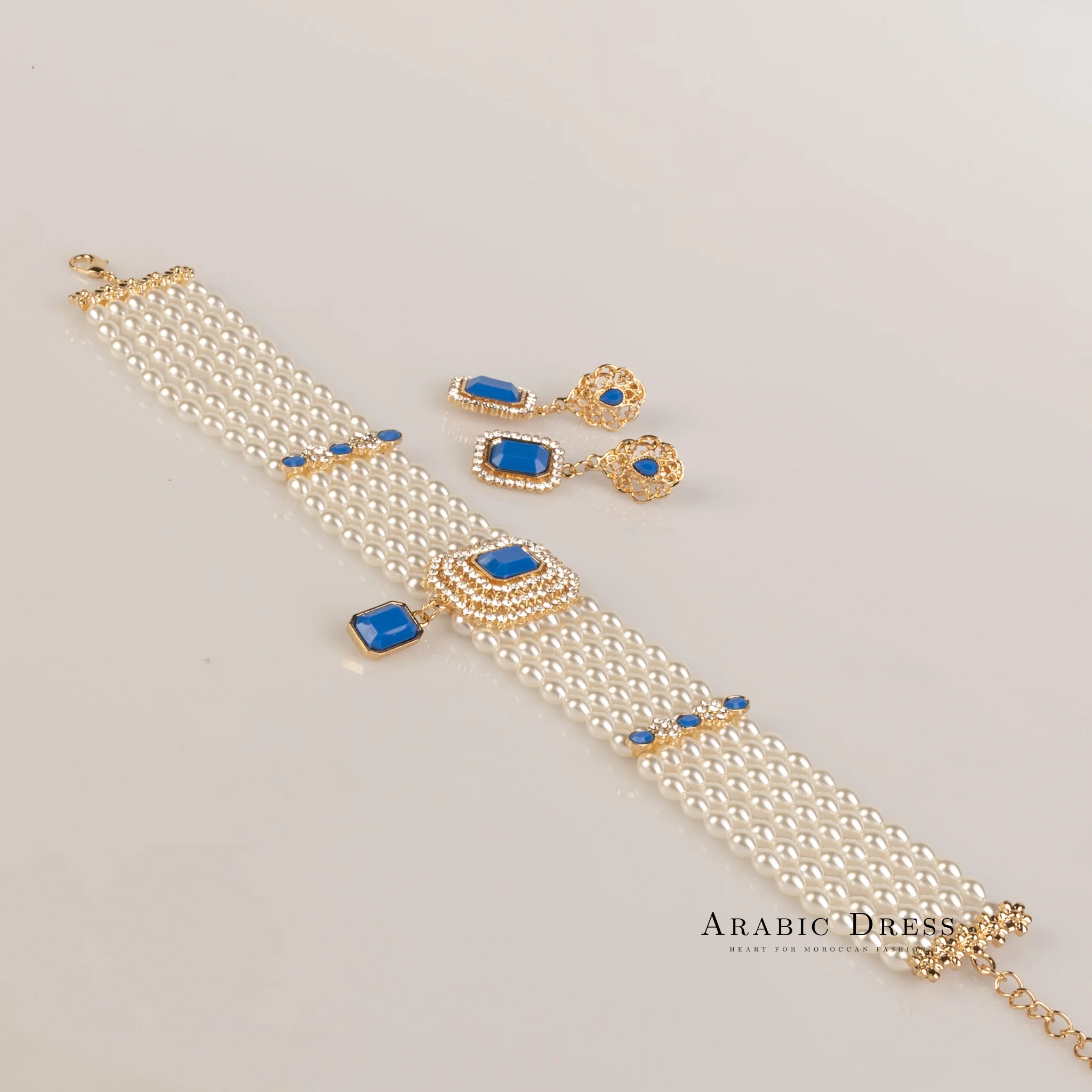 Nono pearl  blue necklace set - Image 3