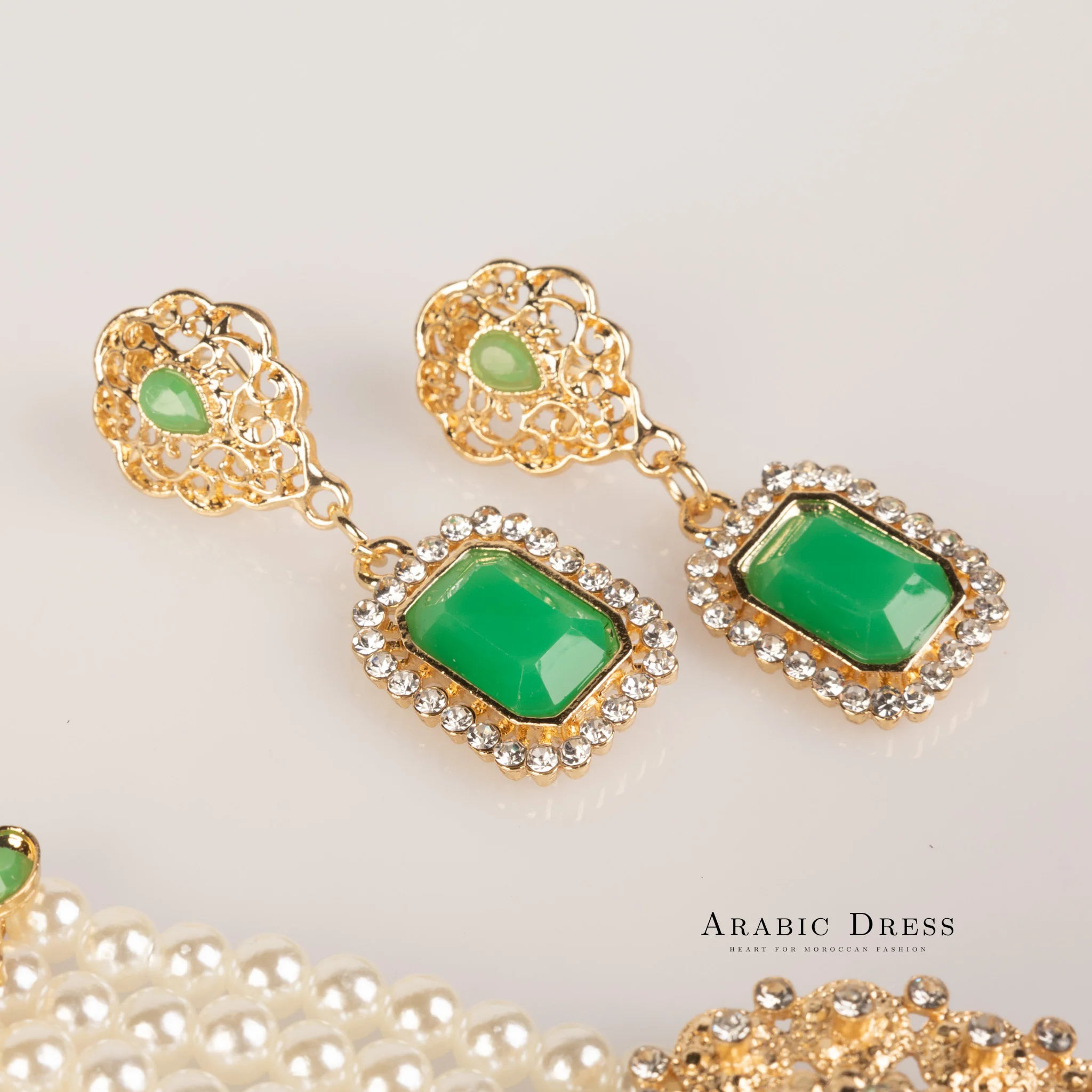 Nono pearl  white/green necklace set - Image 2