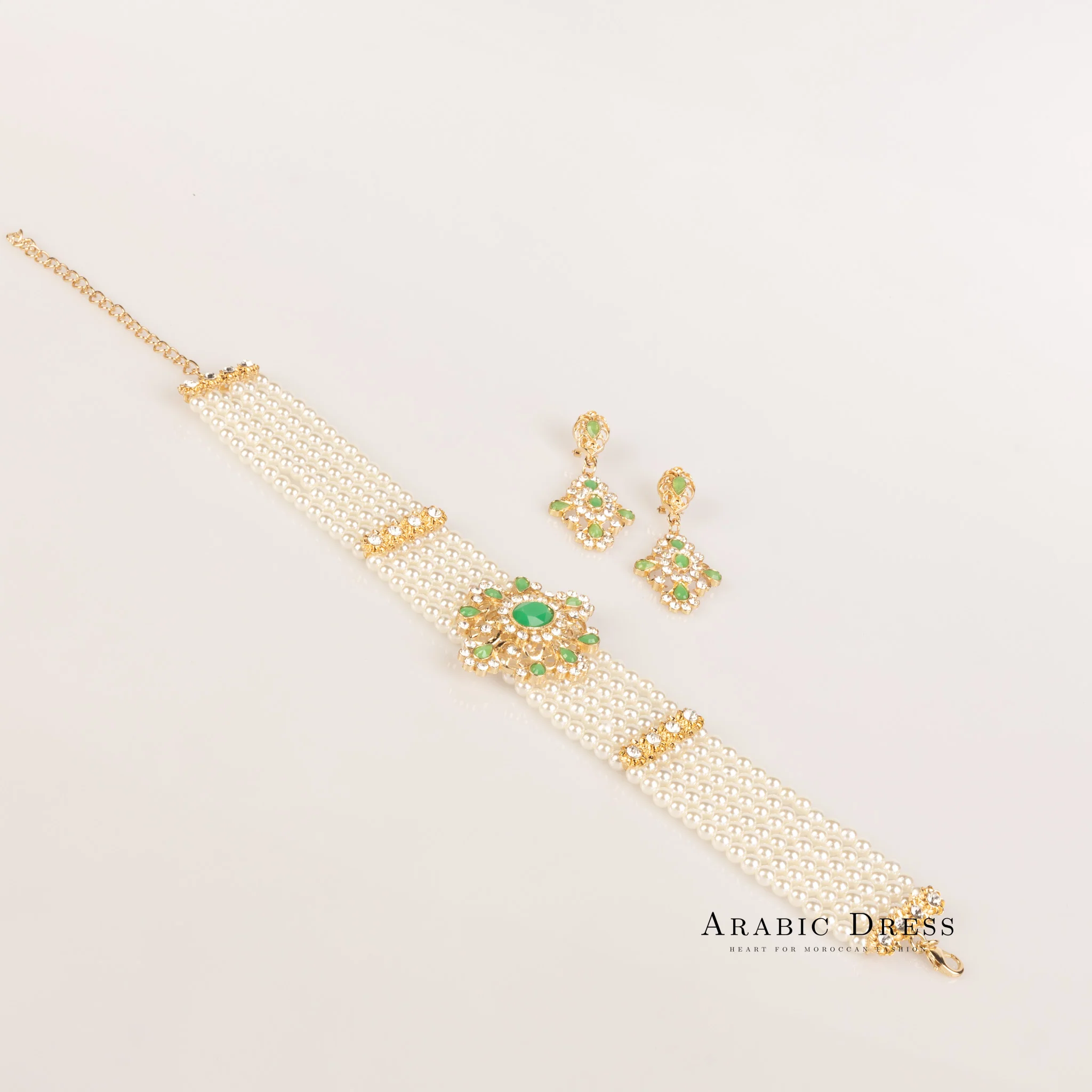 pearl mint  Necklace set muni - Image 3