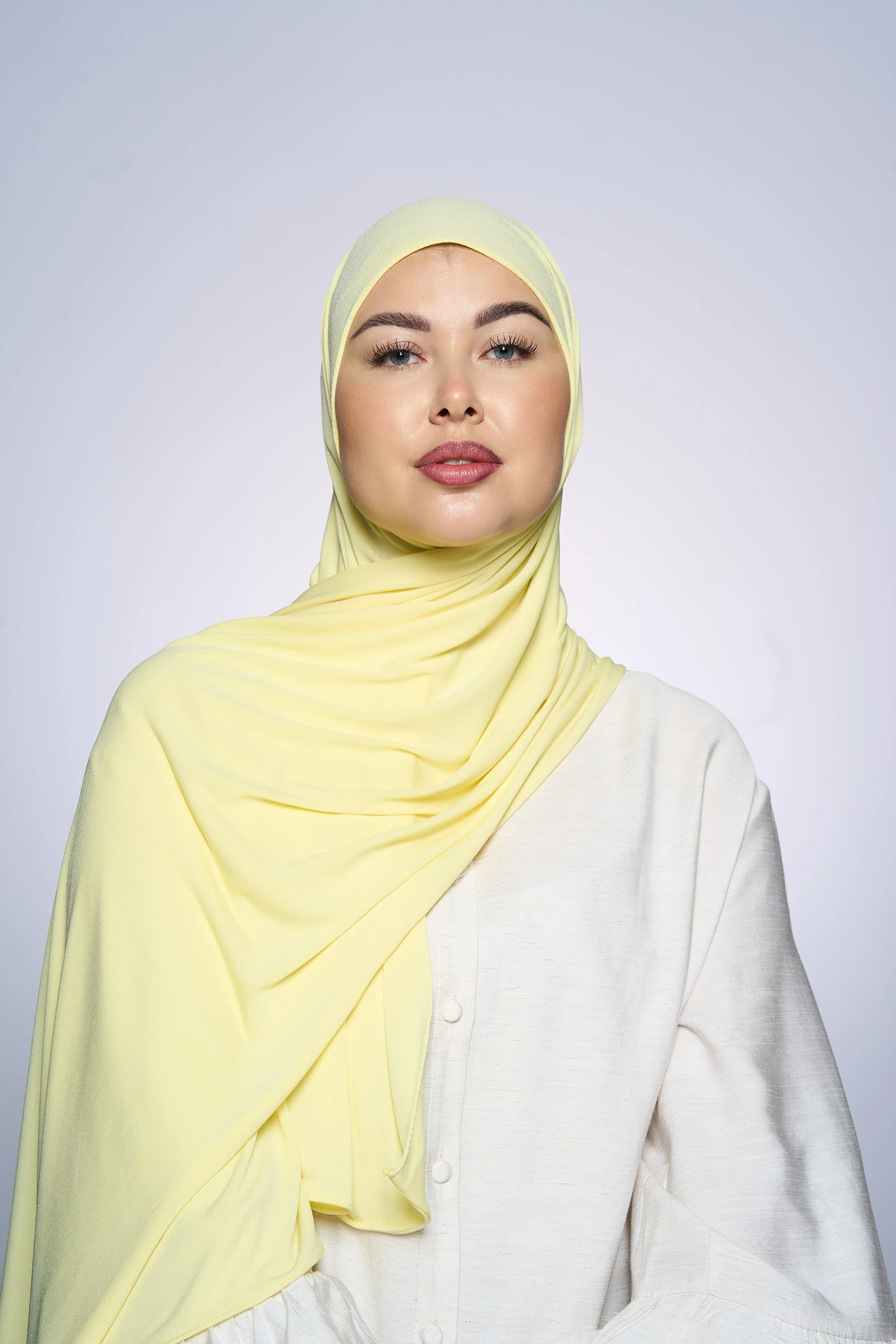 Premium Jersey Hijab Fin - Butter Yellow - Image 2