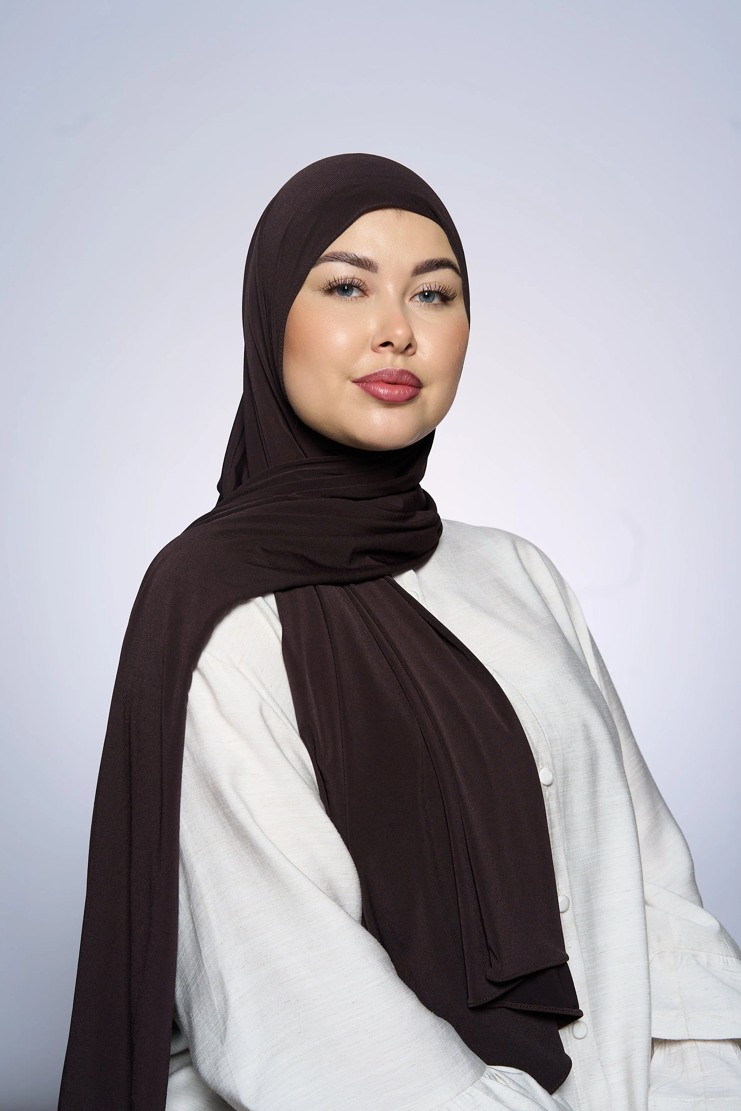 Premium Jersey Hijab Fin - Coffee Brown
