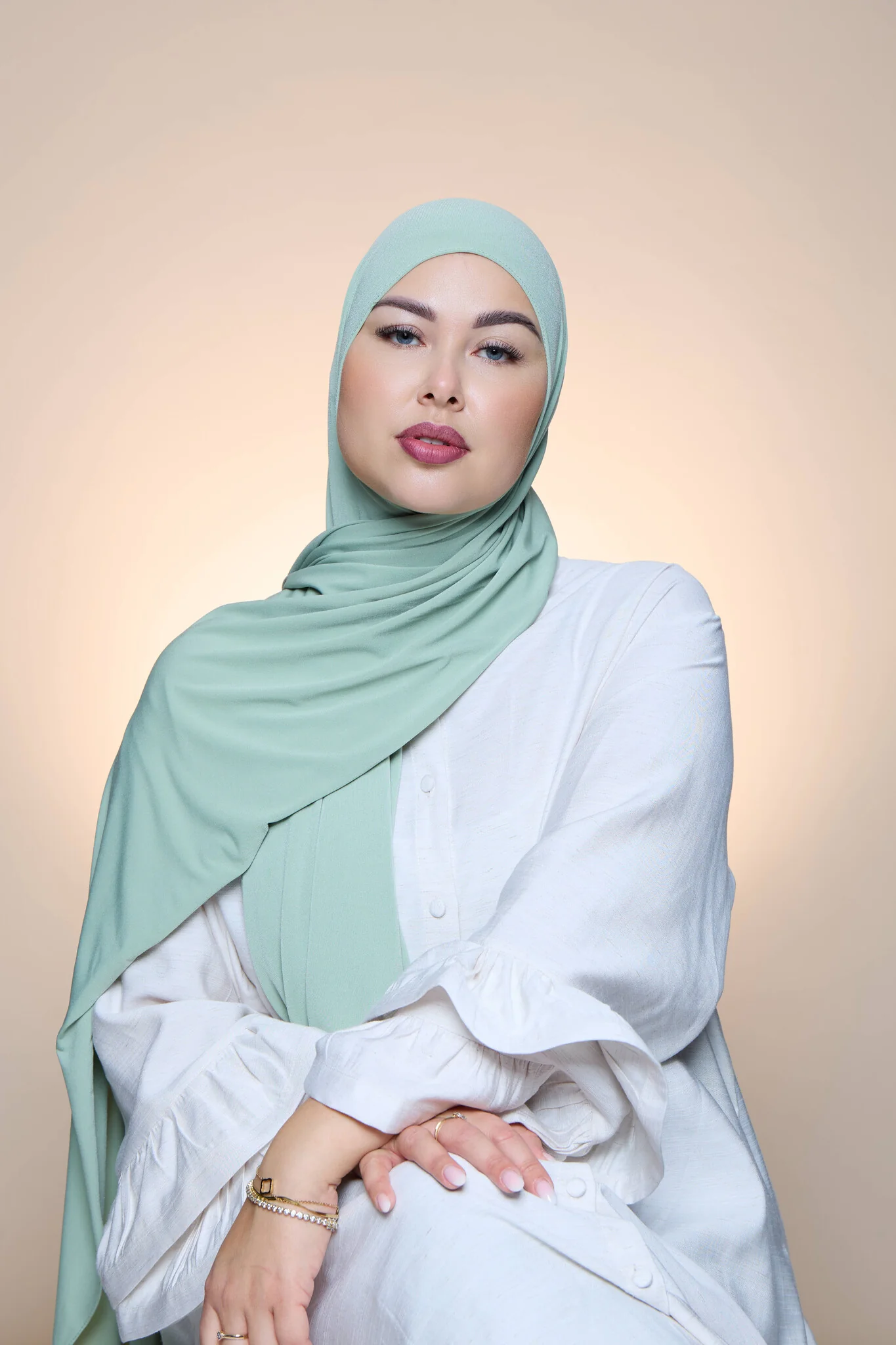 Premium Jersey Hijab Fin - Dark Latte - Image 2
