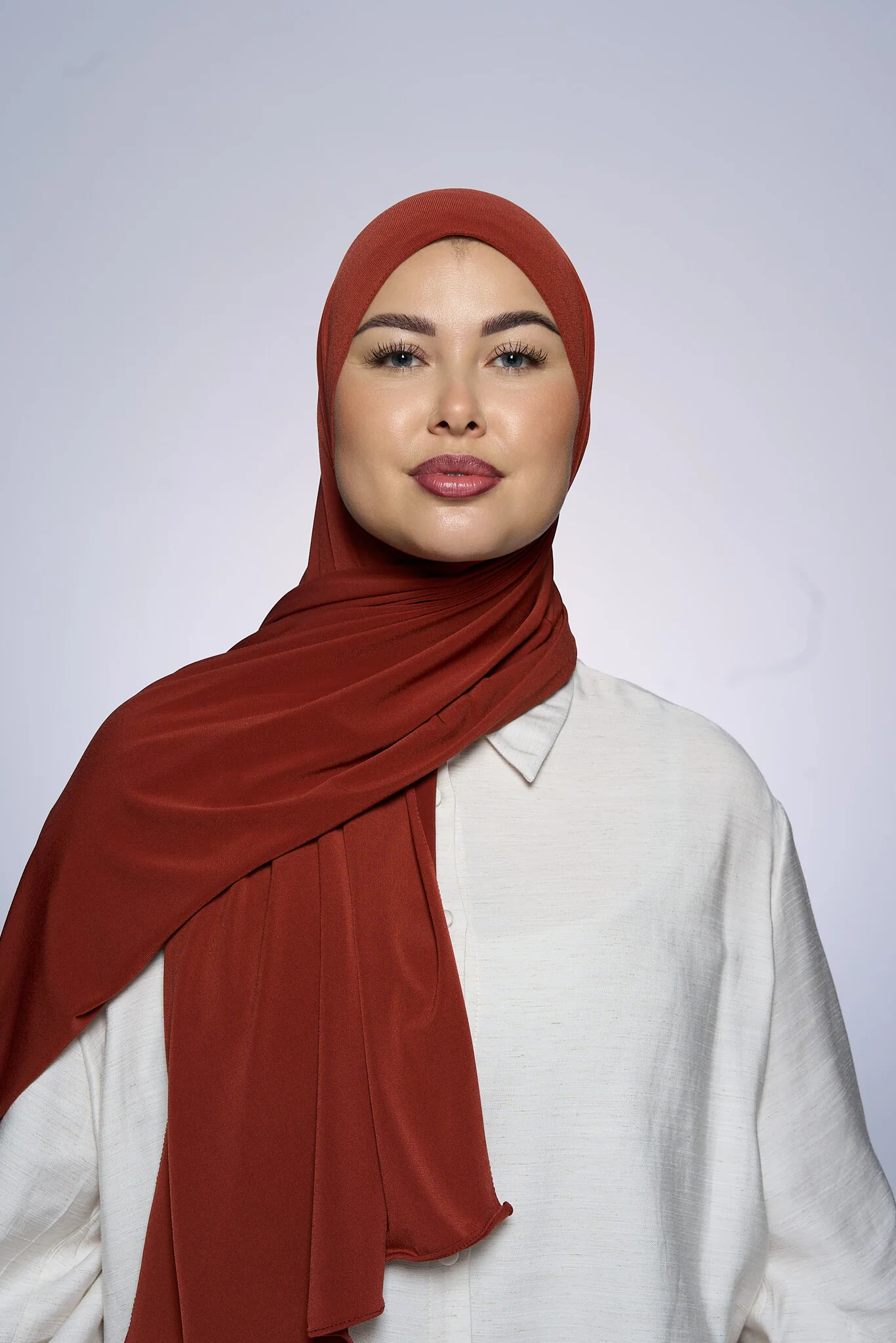Premium Jersey Hijab Fin -  Grape Orange - Image 2