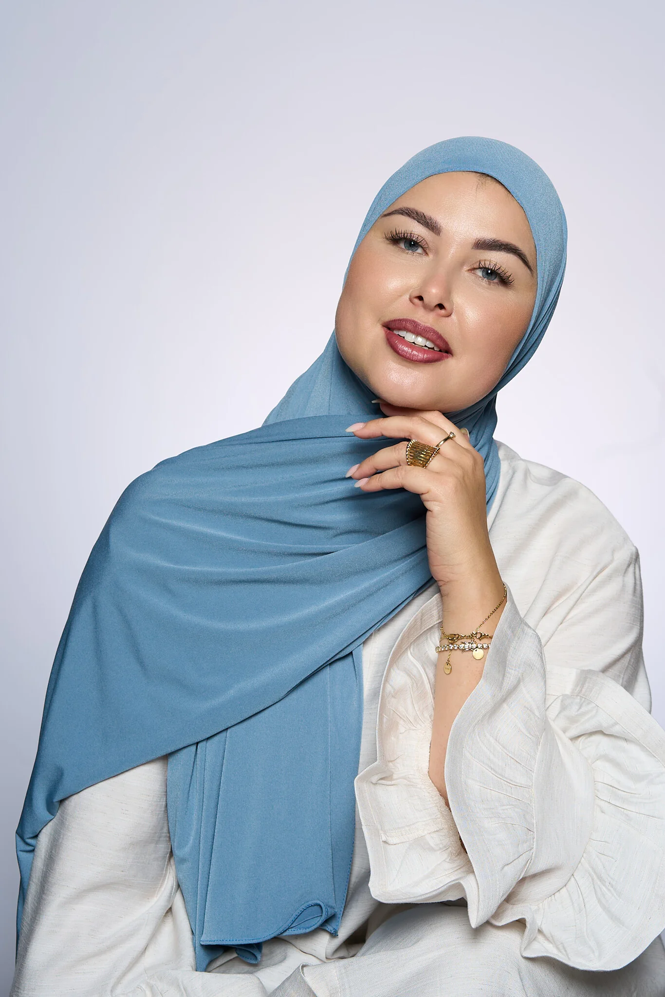 Premium Jersey Hijab Fin - Gray - Image 2
