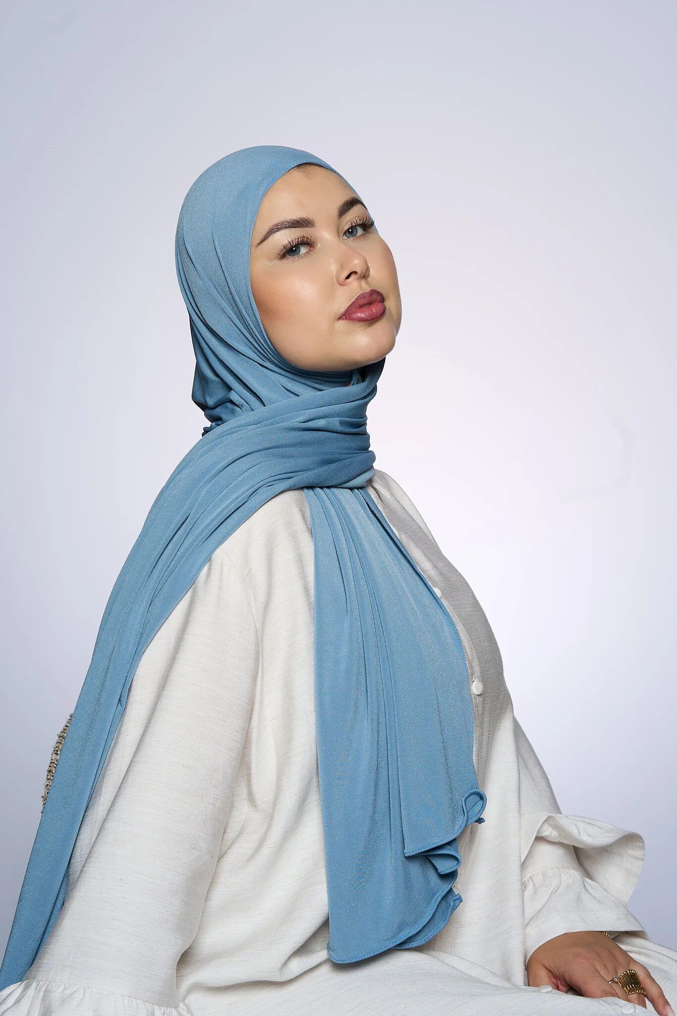 Premium Jersey Hijab Fin - Gray - Image 3