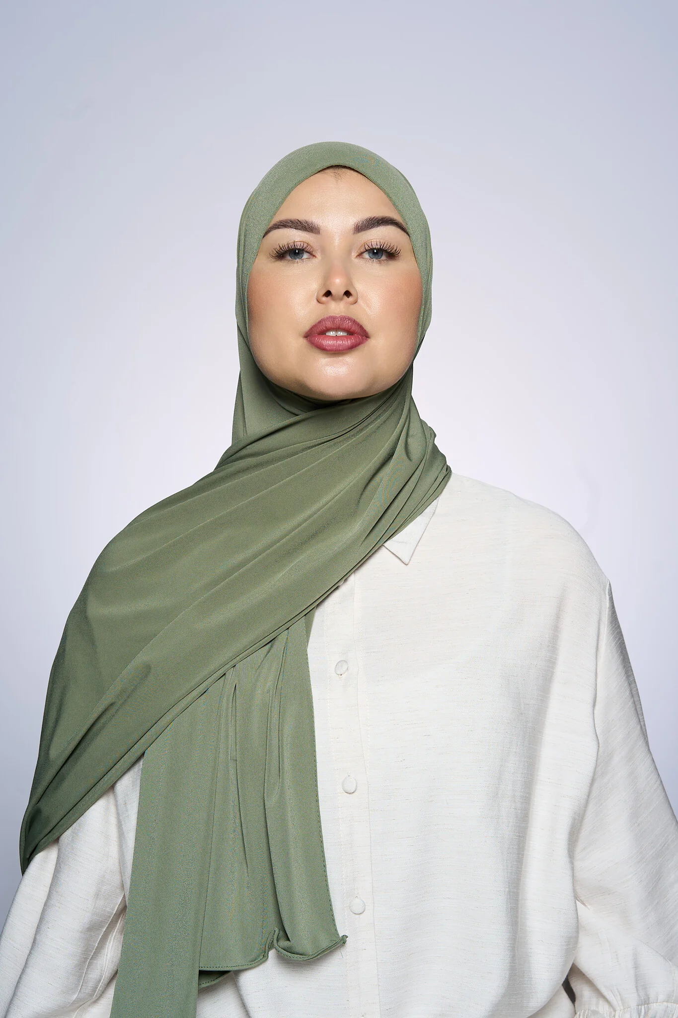 Premium Jersey Hijab Fin -   Khaki - Image 3