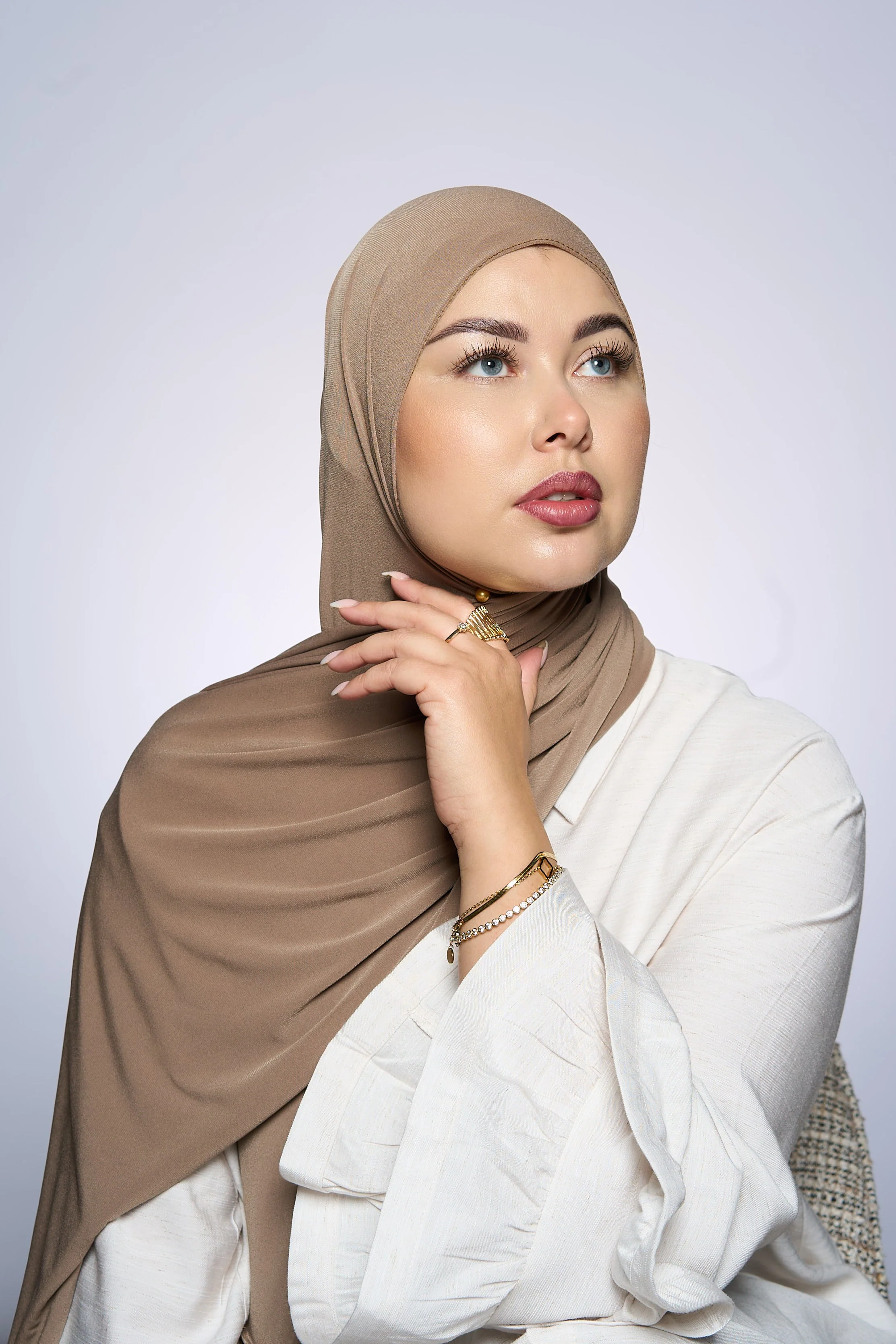 Premium Jersey Hijab Fin - Koper Roze - Image 2