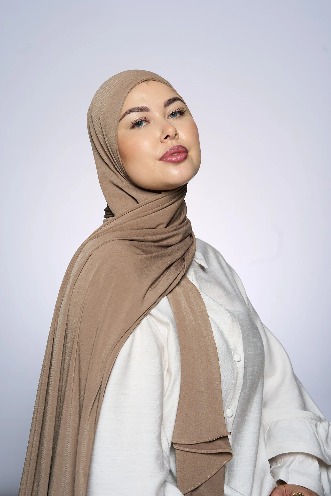 Premium Jersey Hijab Fin -  Koper Roze - Image 3
