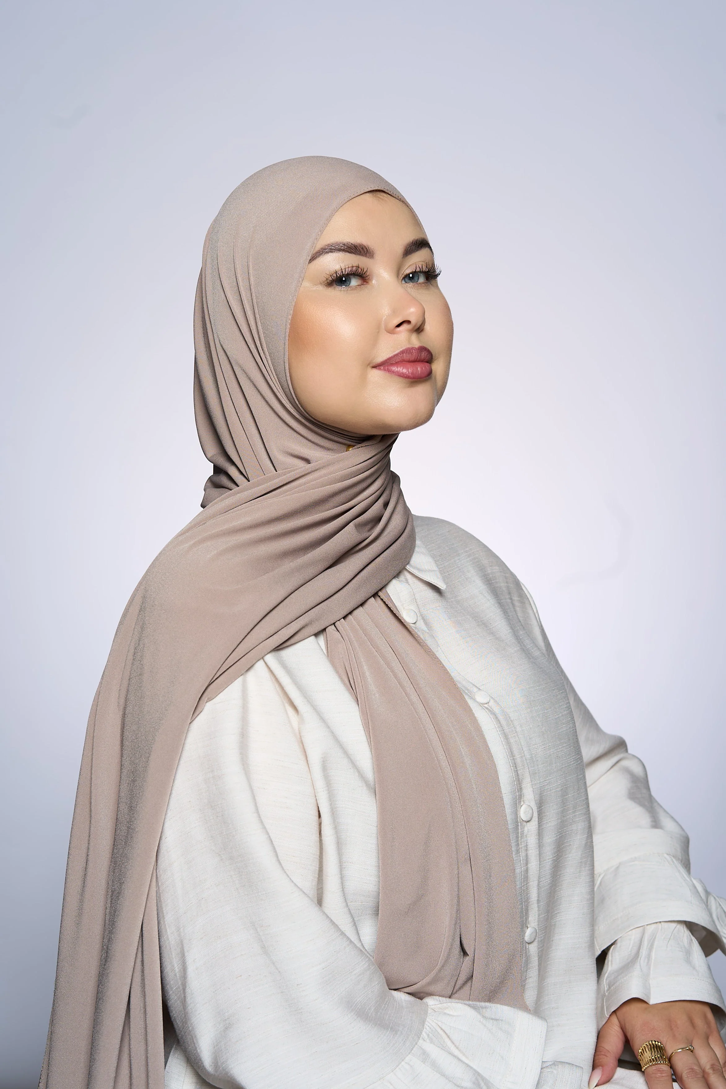 Premium Jersey Hijab Fin - Light Grape
