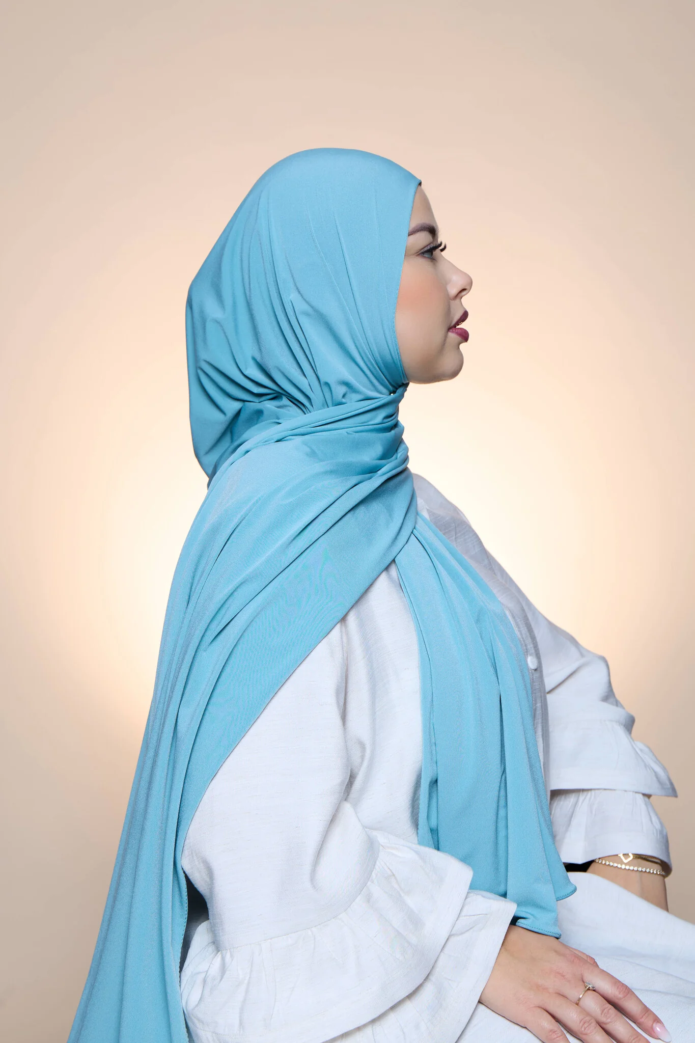 Premium Jersey Hijab Fin -  Light Mint - Image 2