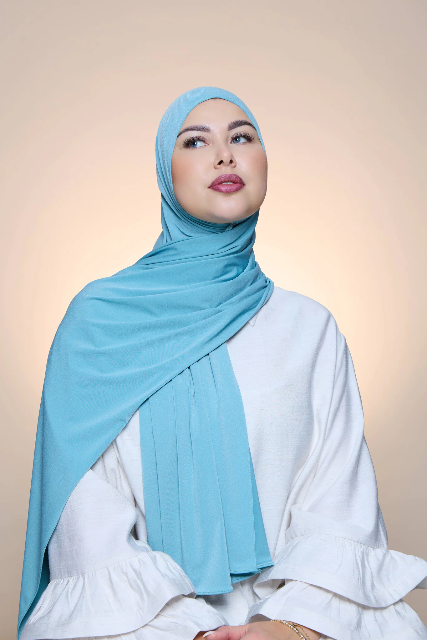Premium Jersey Hijab Fin -  Light Mint - Image 3