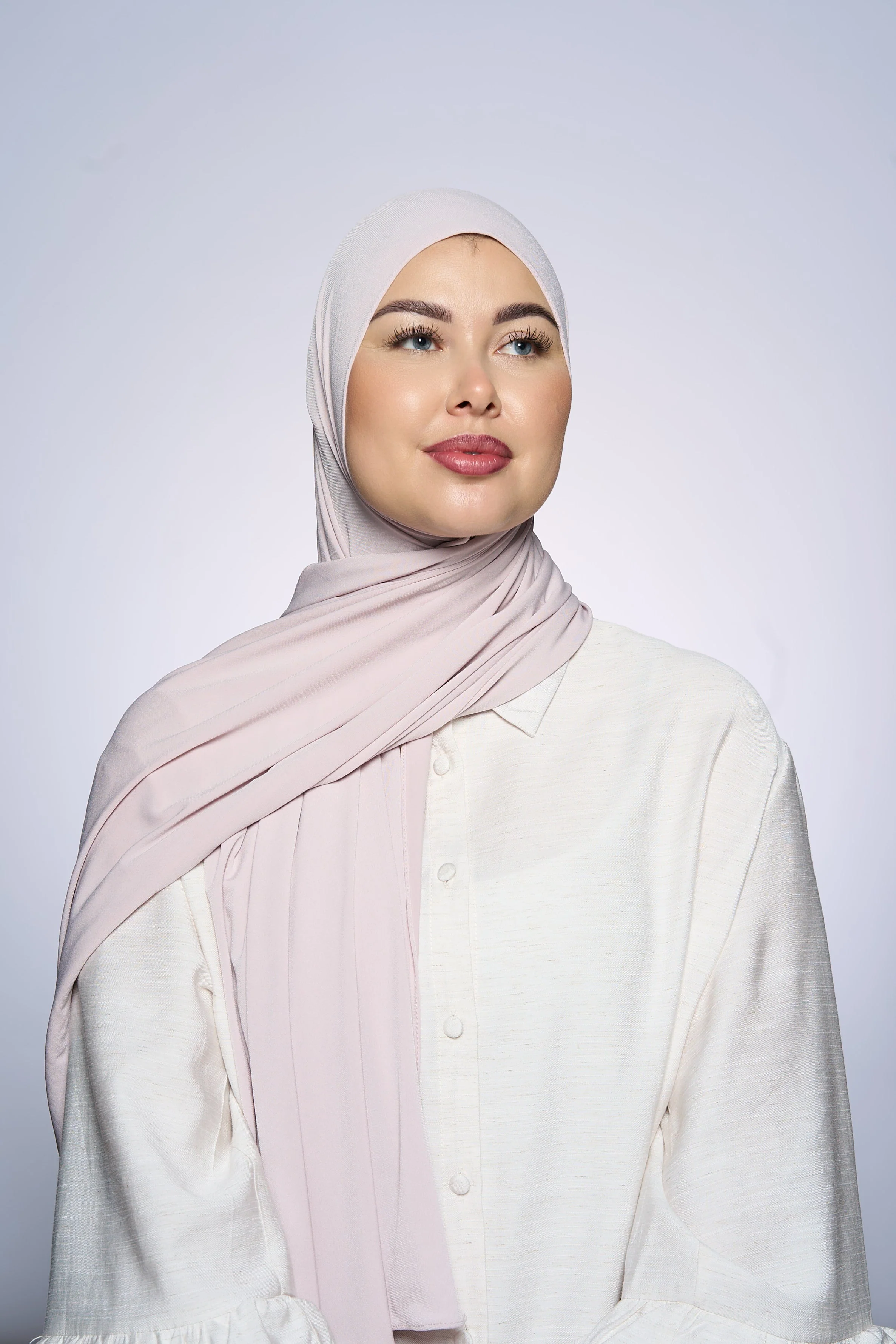 Premium Jersey Hijab Fin - Light Parel - Image 2