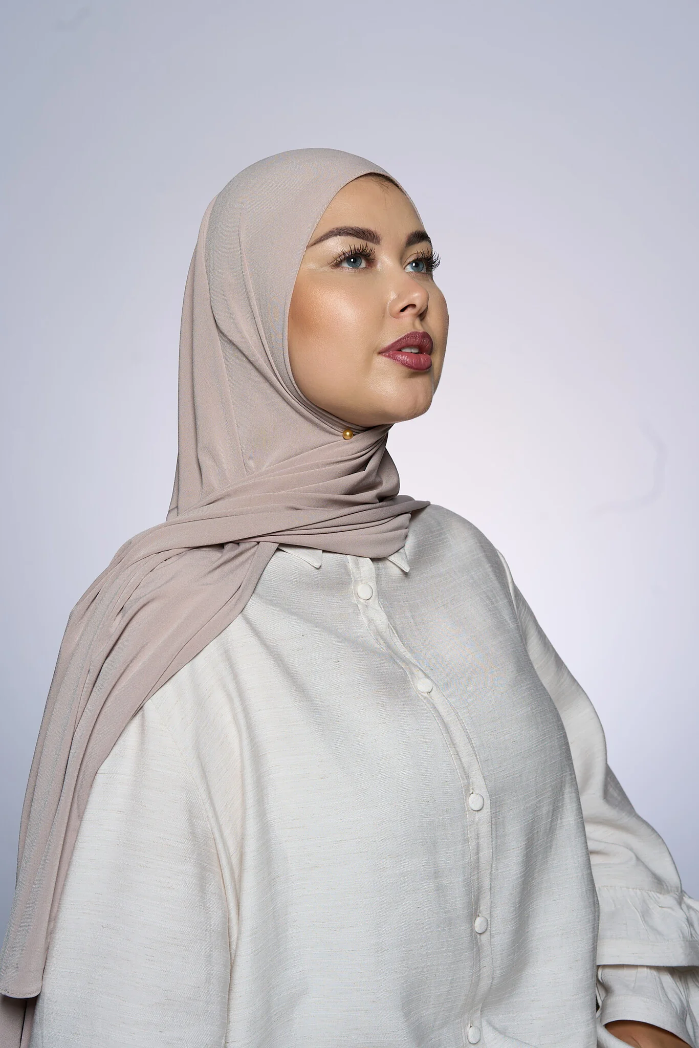 Premium Jersey Hijab Fin -  Light Peach