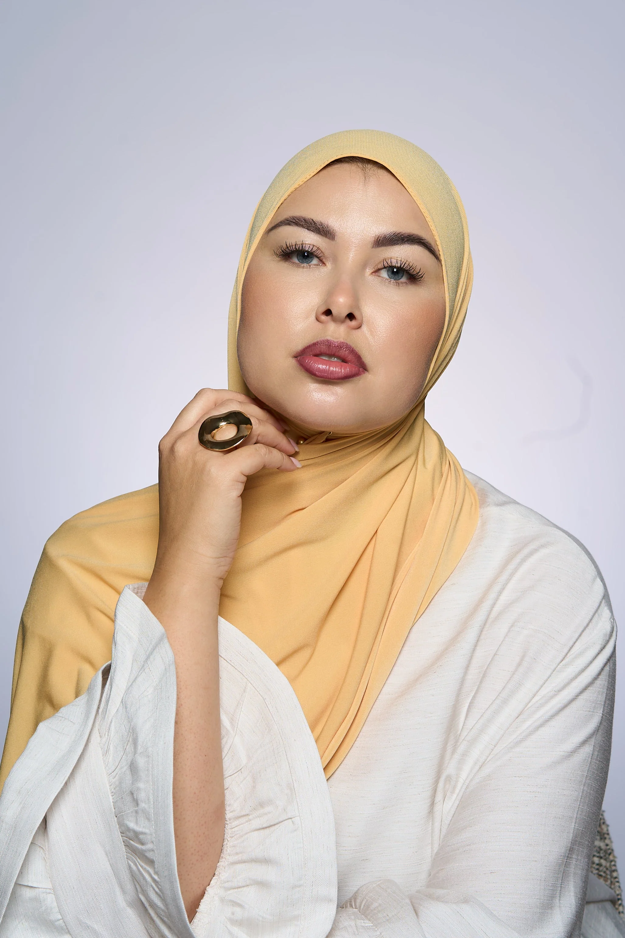 Premium Jersey Hijab Fin - Mellow Yellow - Image 3