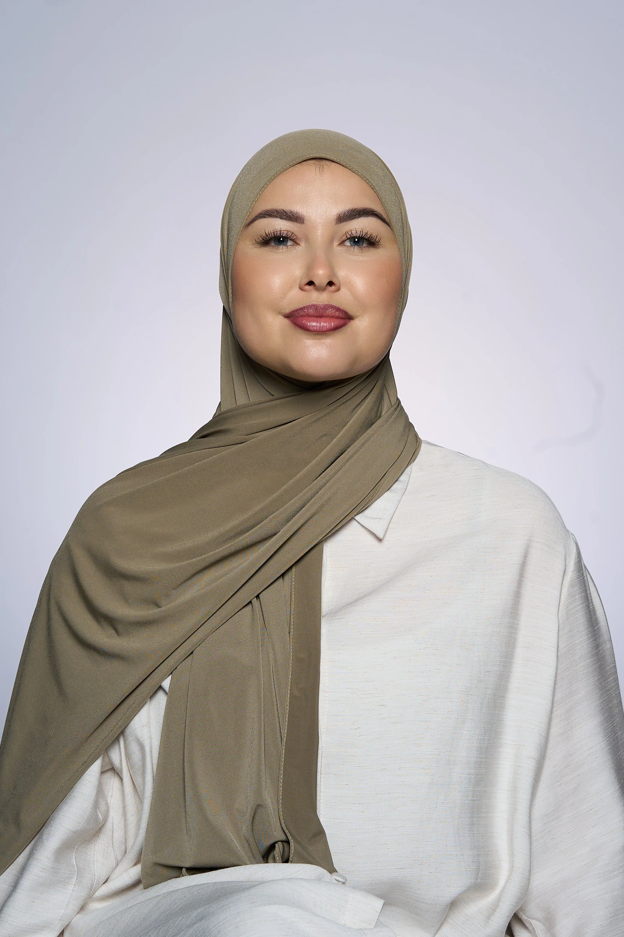 Premium Jersey Hijab Fin - Oyster Green - Image 3
