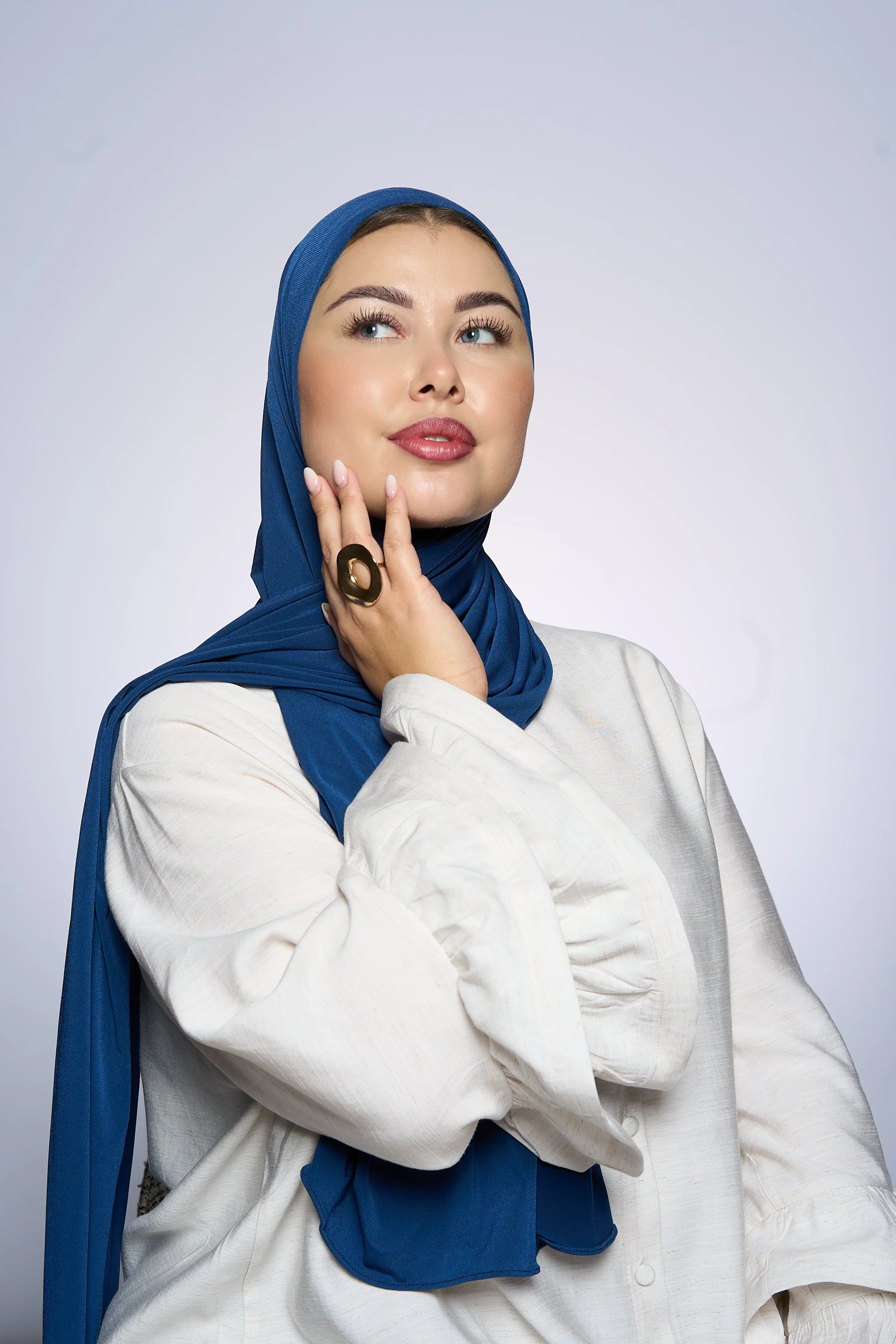 Premium Jersey Hijab Fin - RoyalBlue - Image 3