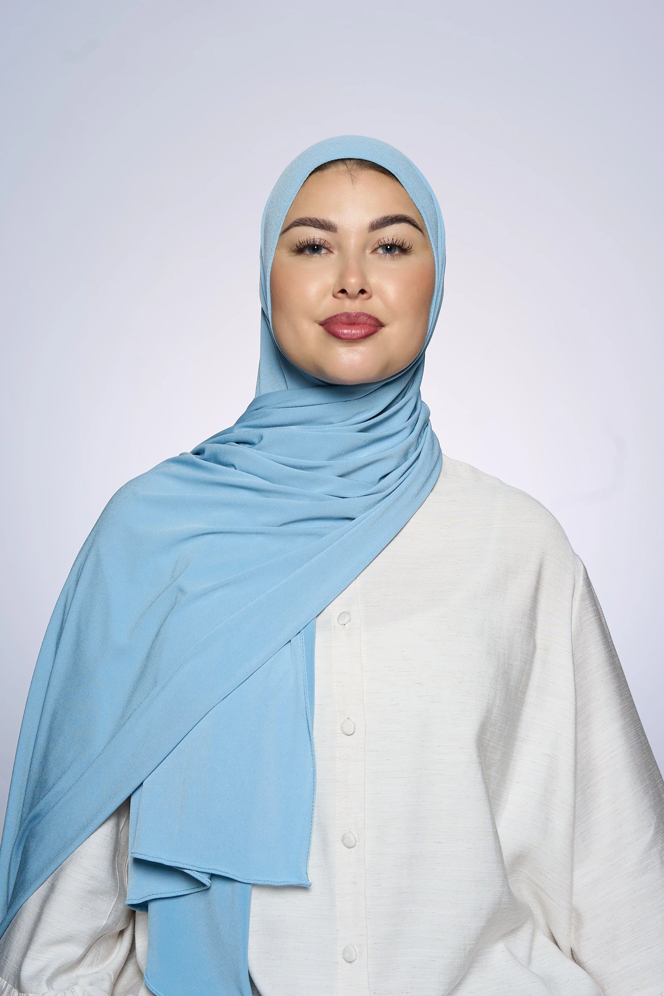 Premium Jersey Hijab Fin - Sea Gray - Image 2