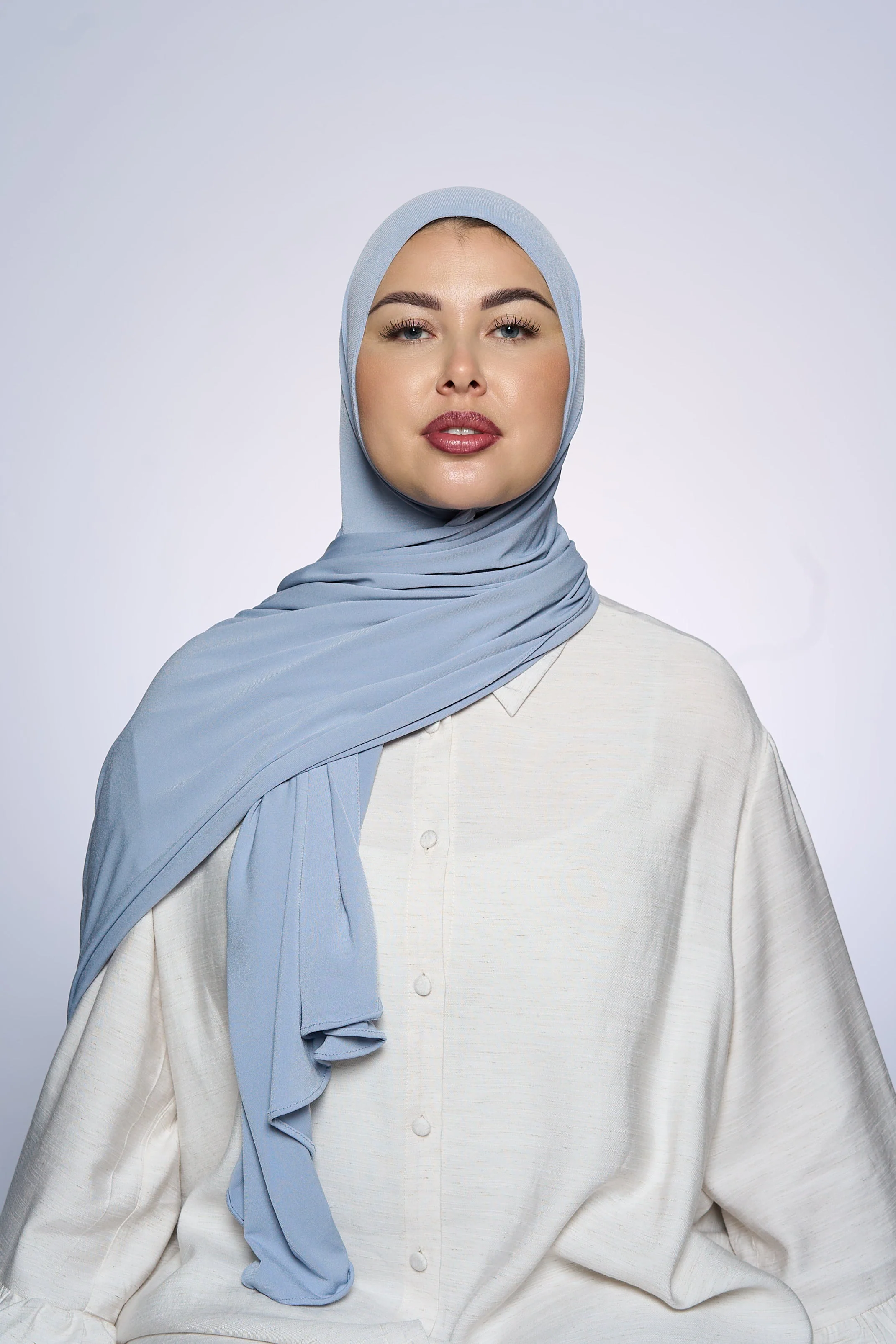 Premium Jersey Hijab Fin - Silver Gray - Image 3