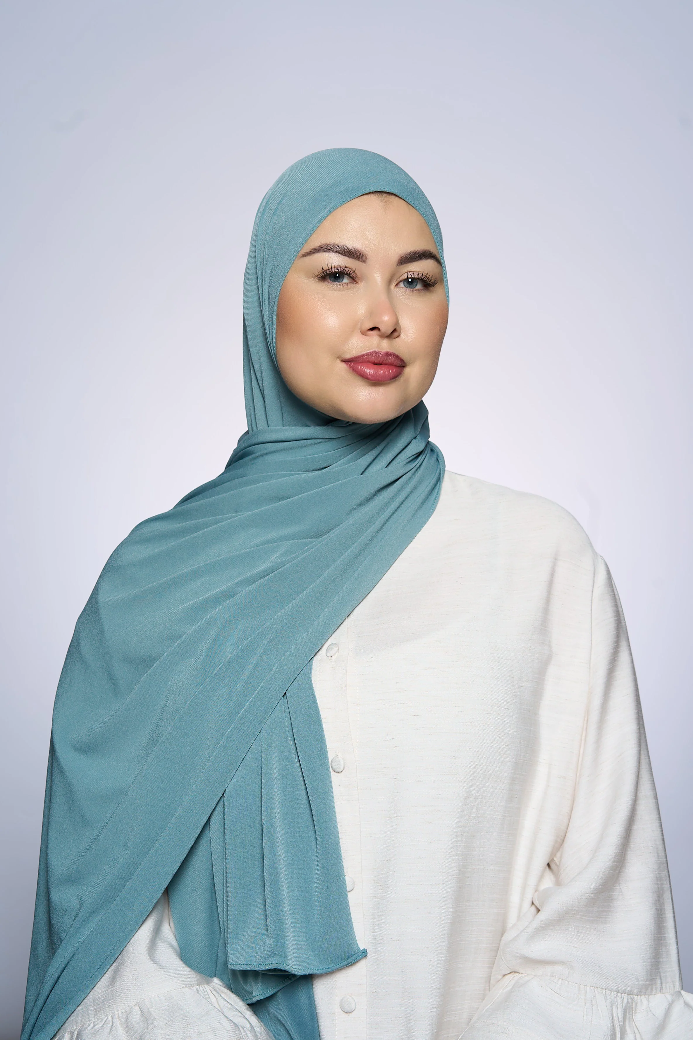 Premium Jersey Hijab Fin -  Stone - Image 3