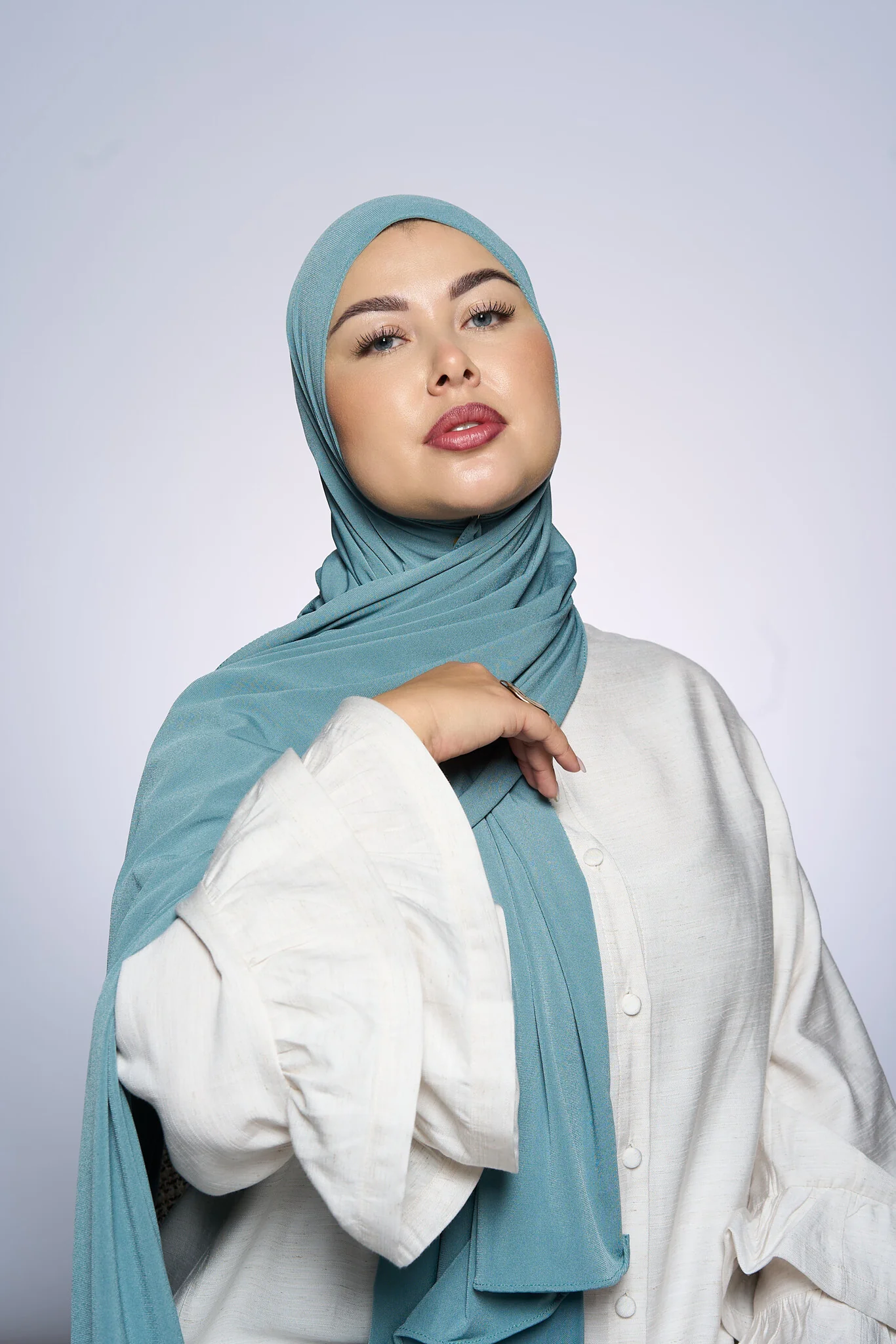 Premium Jersey Hijab Fin -  Stone - Image 2
