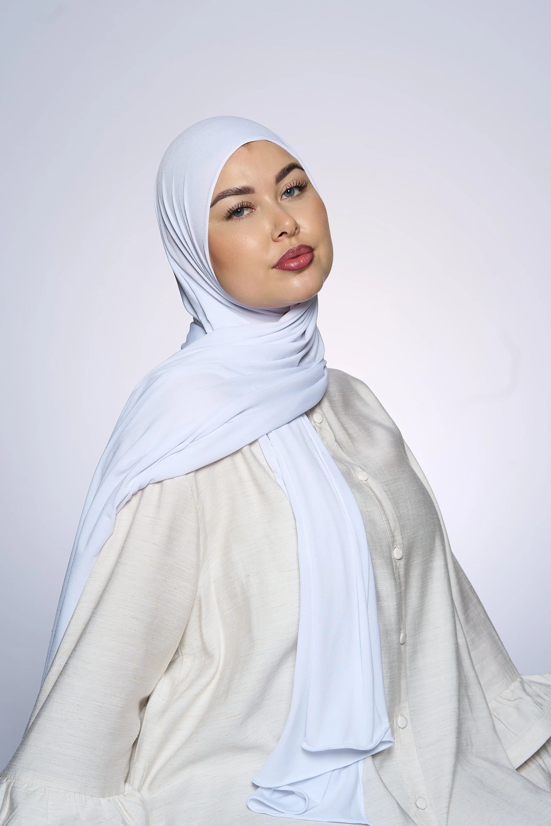 Premium Jersey Hijab Fin - White