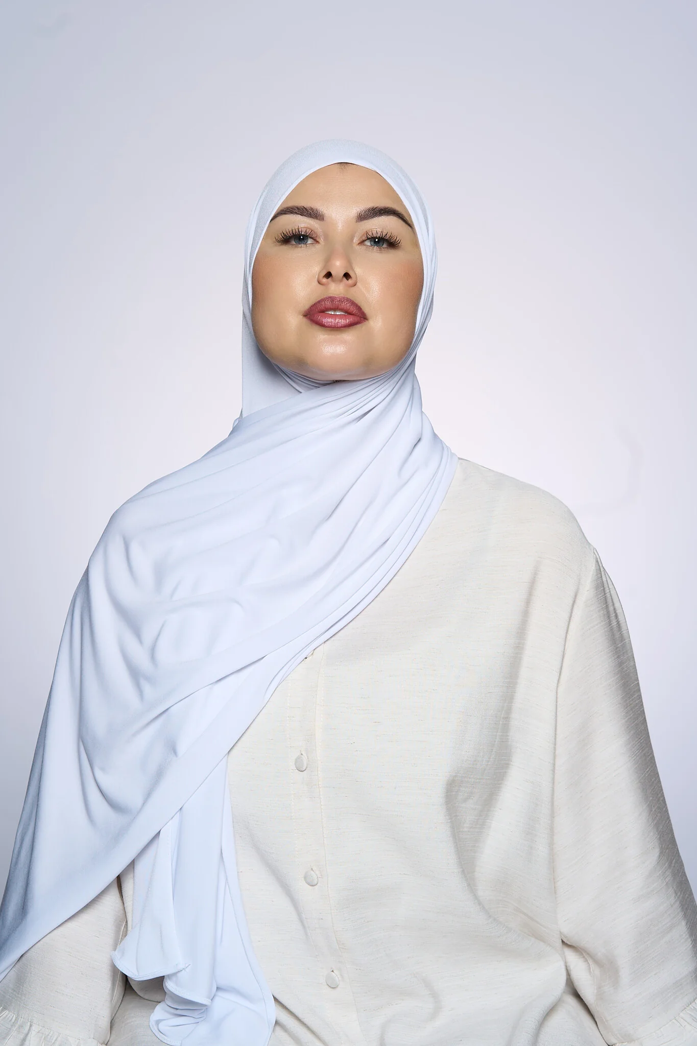 Premium Jersey Hijab Fin -  White - Image 3