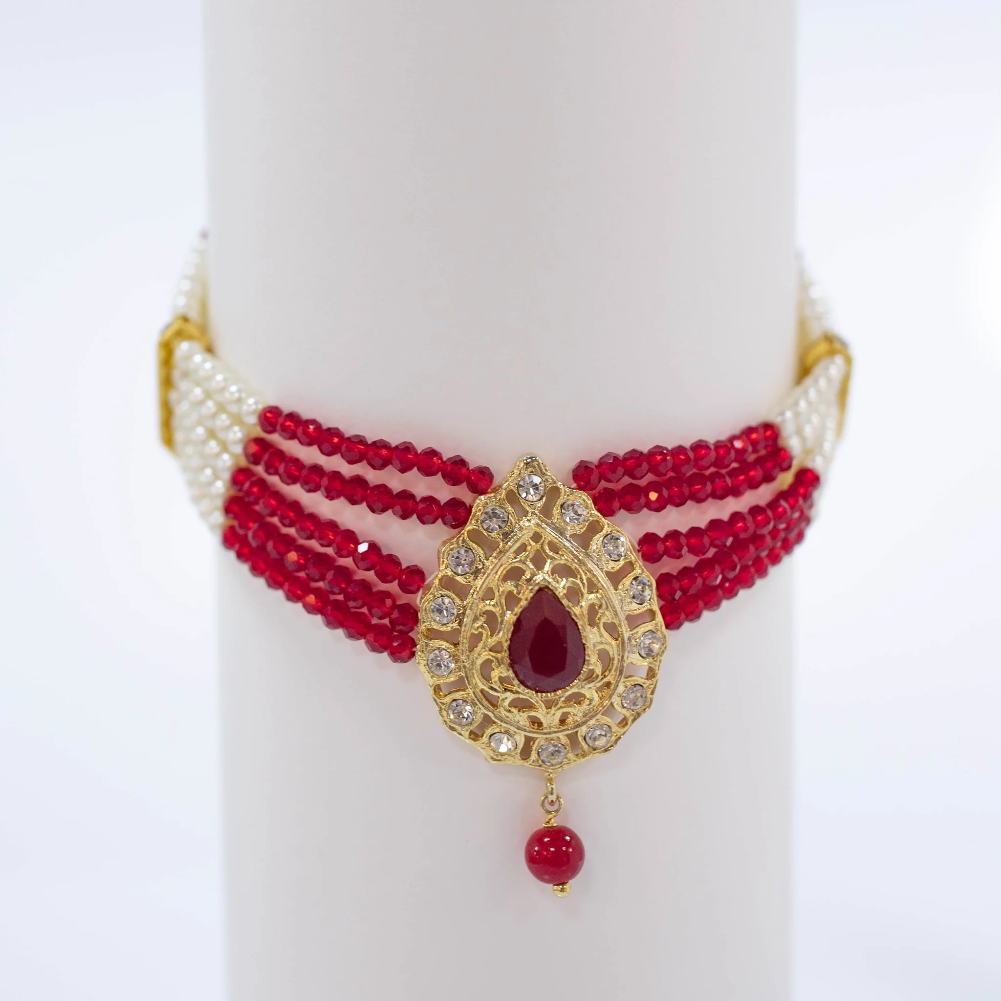 RED WHITE PEARL NECKLACE AMSA - Image 3