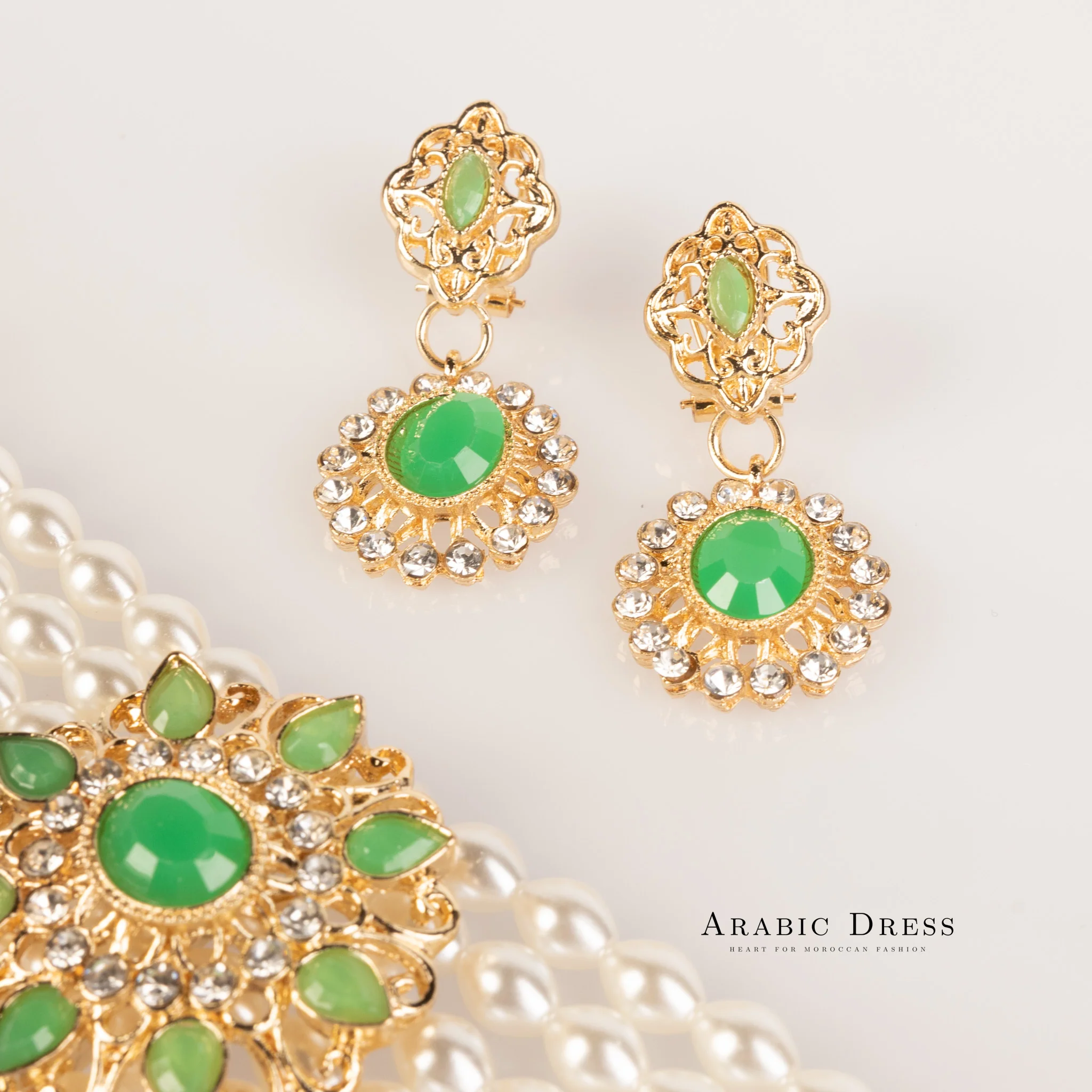 Sisi pearl  green  necklace set - Image 2