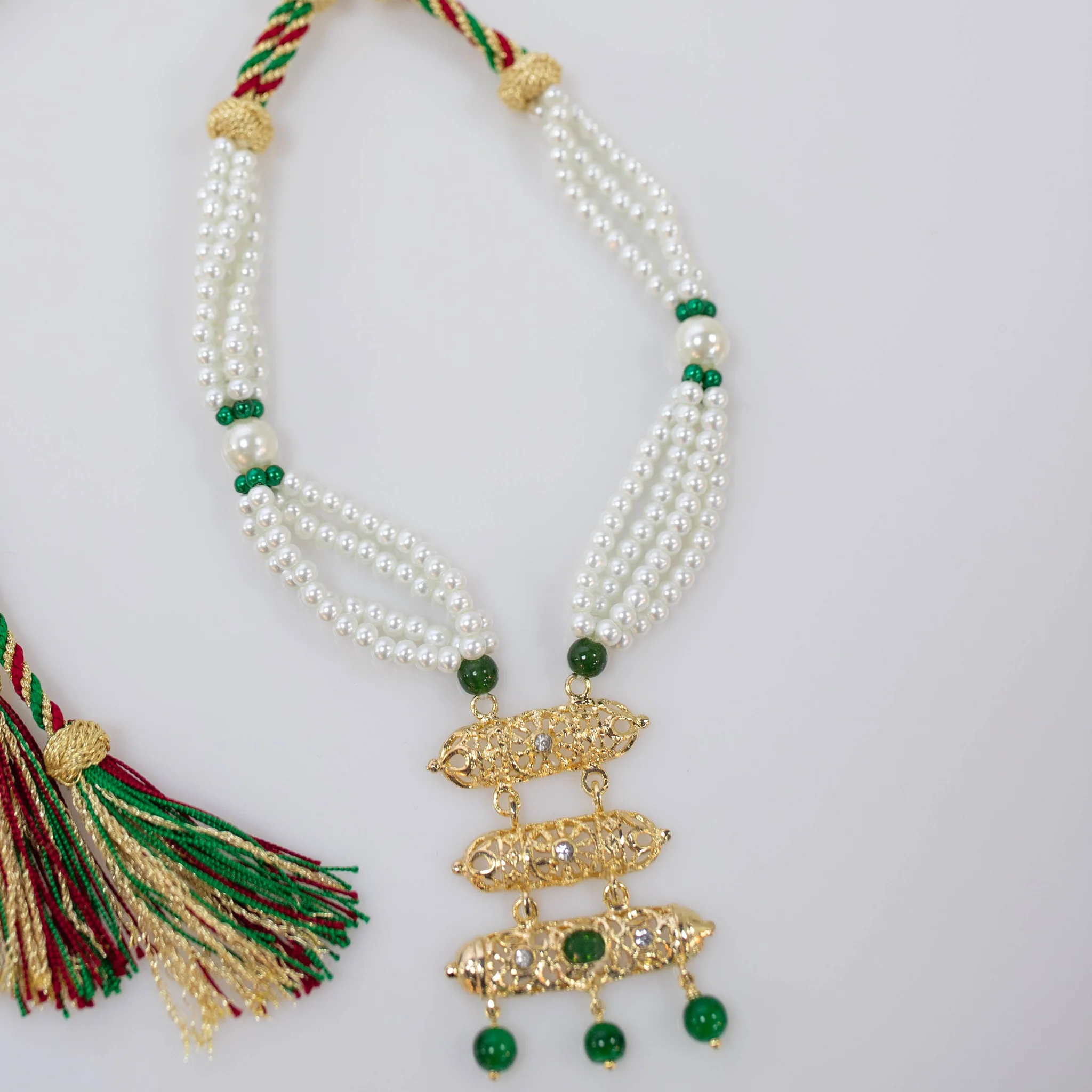 WHITE GREEN PEARL NECKLACE HNIA - Image 3
