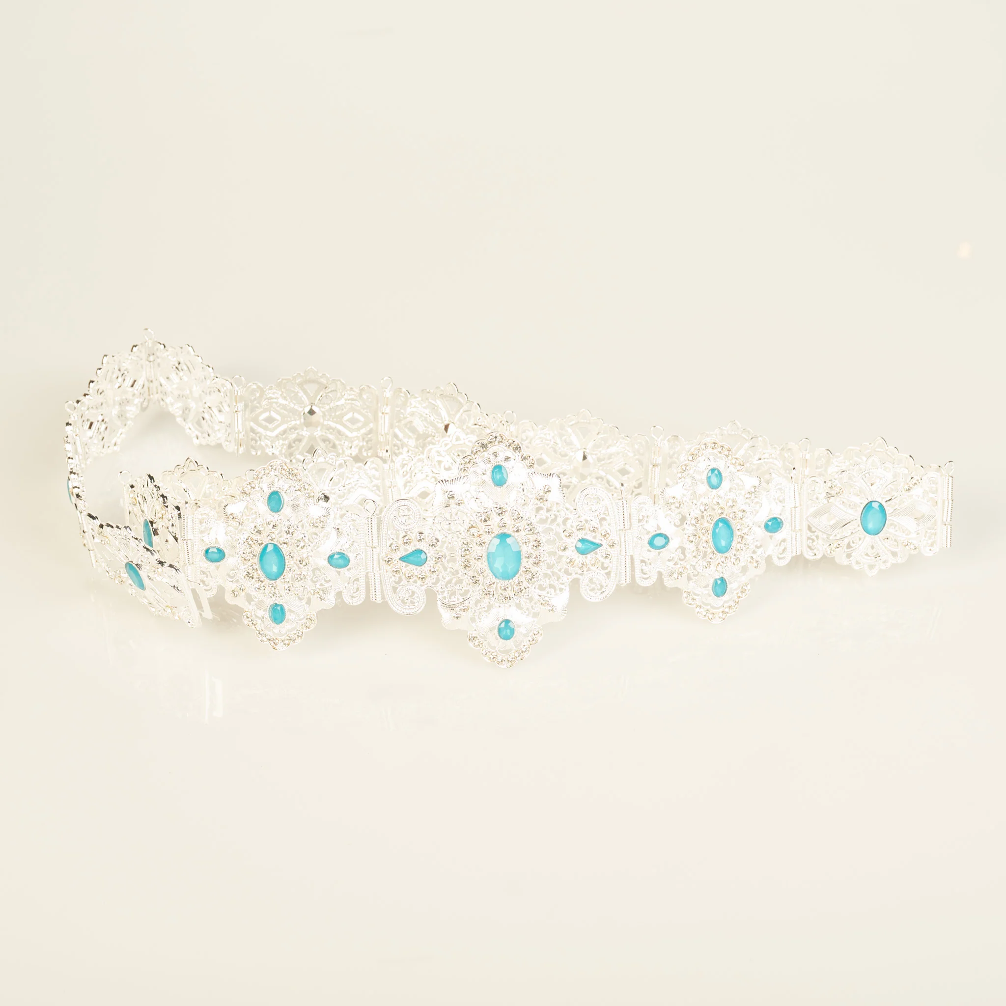 Zen  Silver / Azure blue Belt